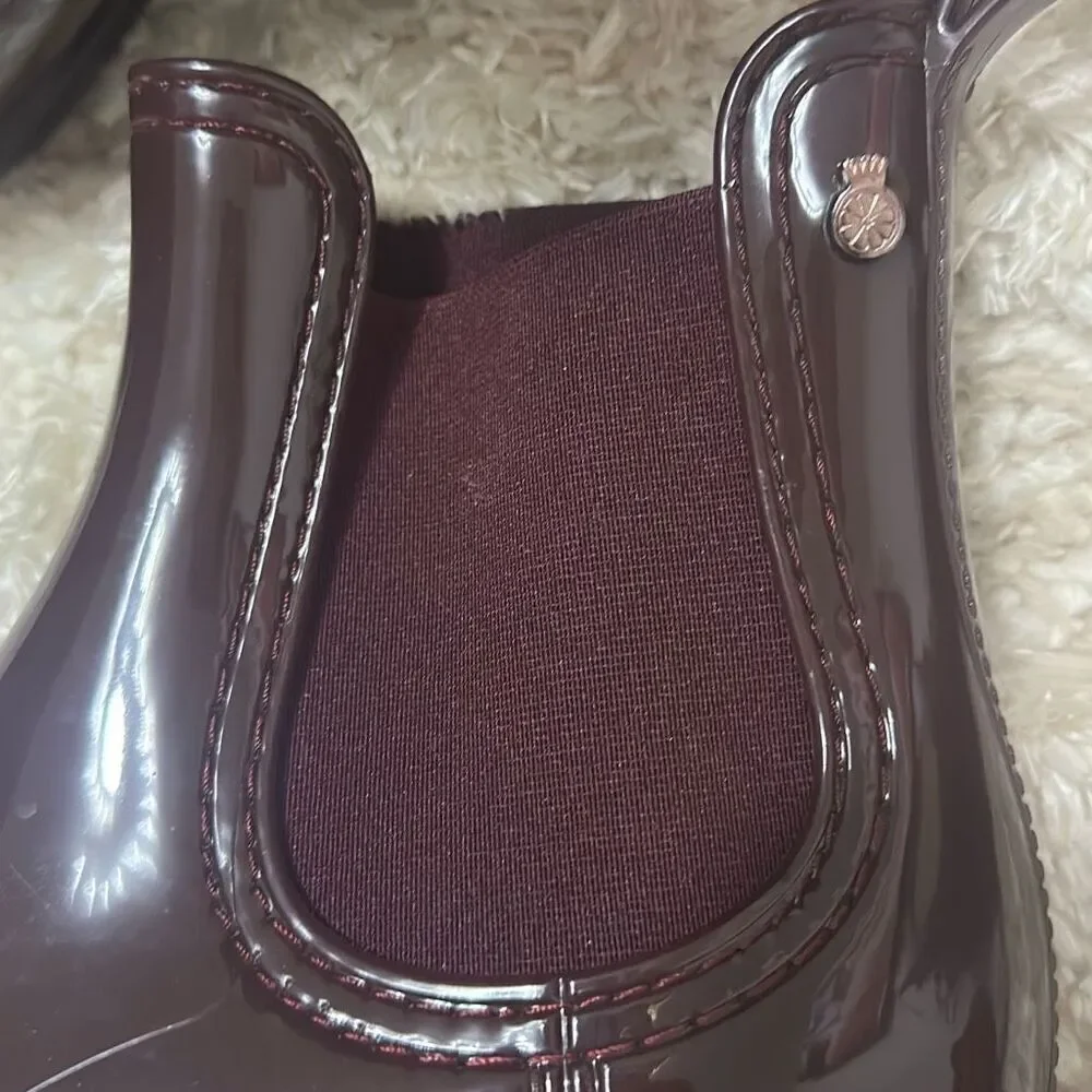 Lemon Jelly Comfy Chelsea Ankle Rain Booties Women’s Sz 39 Bordeaux Purple